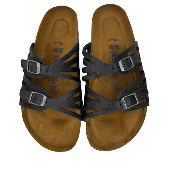 Birkenstock Granada Soft Footbed Black oiled leather Sandals Women’s sz 39/8.5 - Picture 1 of 11